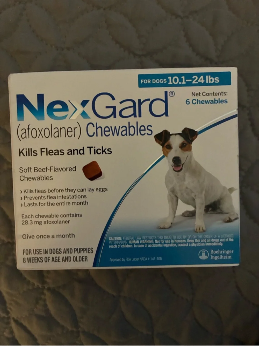 Nexgard for Dogs 10.1–24 lbs  SIX month supply flea and tick prevention